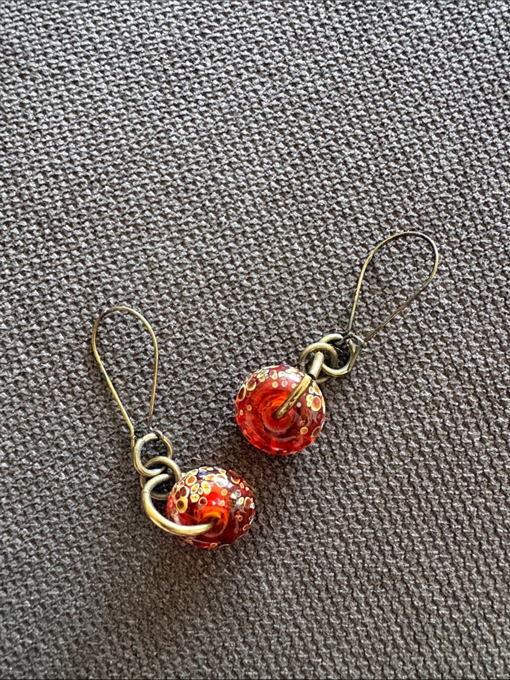 Vintage Amber Glass Earrings
